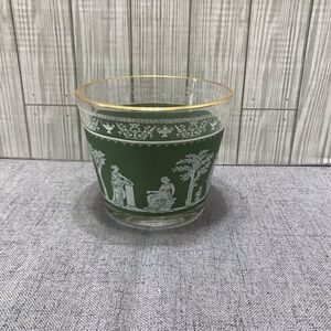 Vintage Wedgewood Green Jeanette Glass Ice Bucket